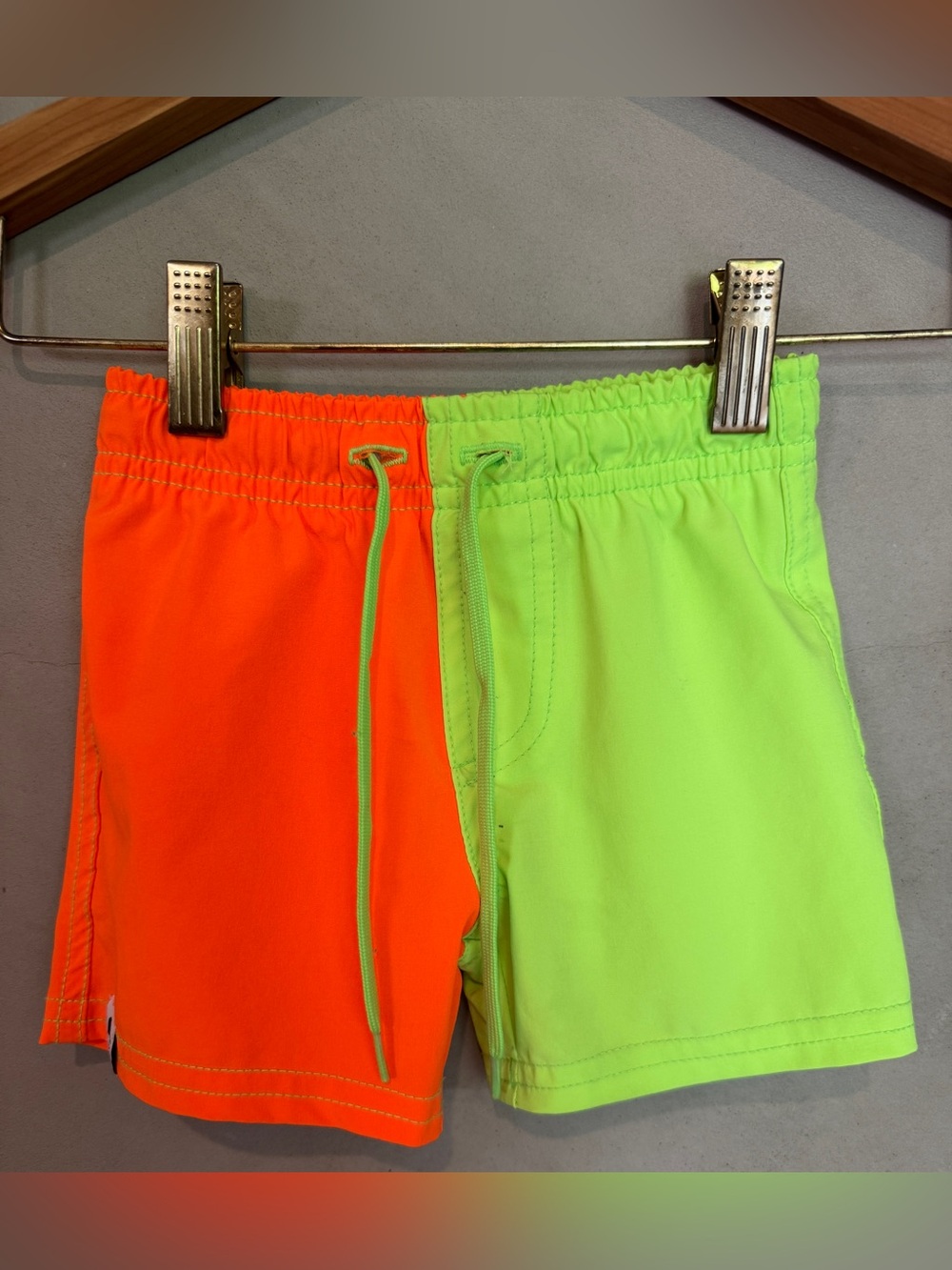 George Hats NEON COLORBLOCK HYBRID SWIM SHORTS orange green 18-24 month unlined